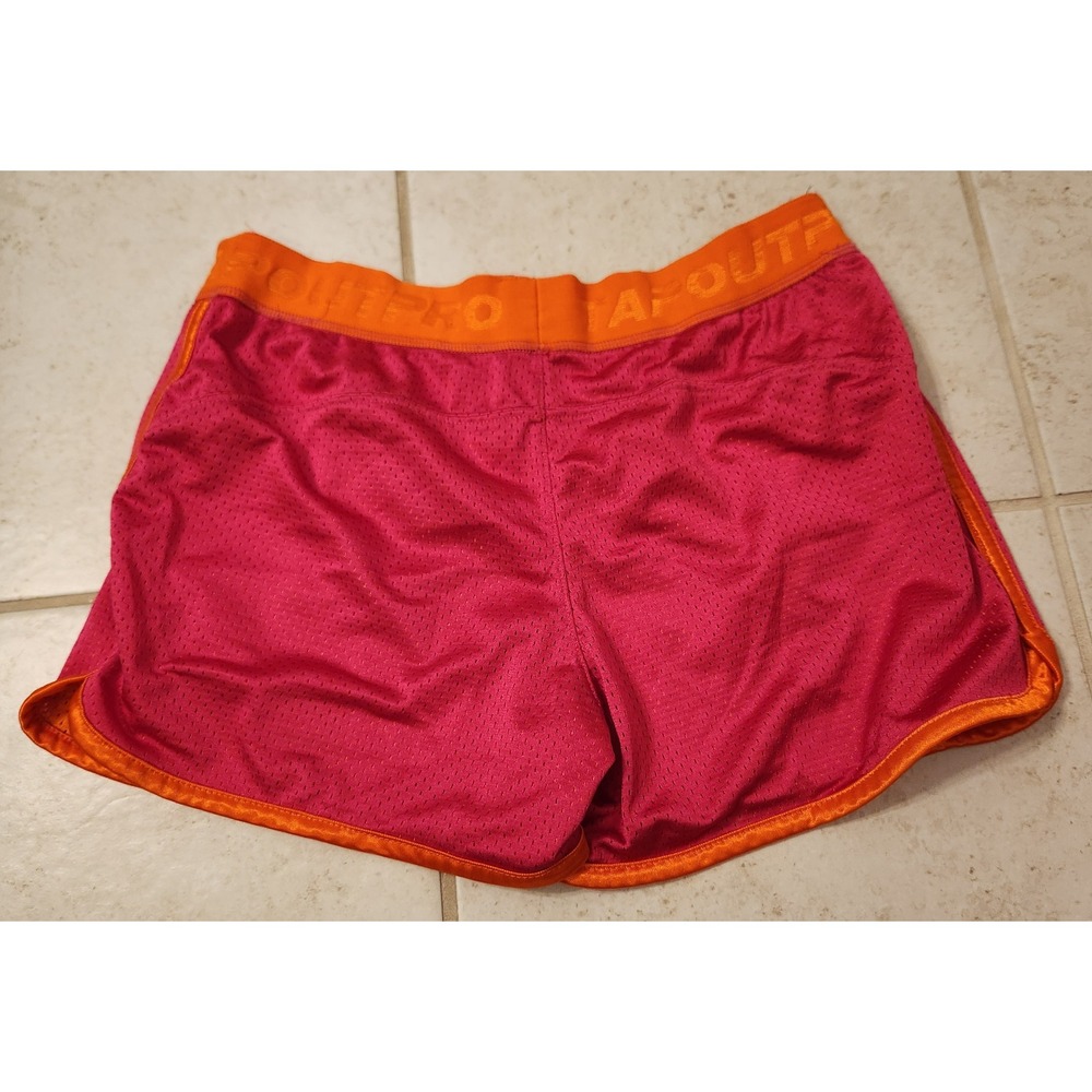 Tapout Pro Reversible Mesh Athletic Shorts Pink Orange MMA Gym Size M Womens